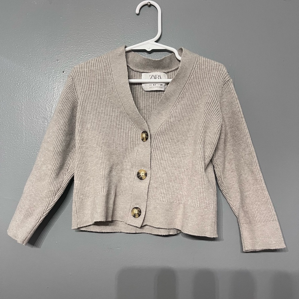 Zara Gray Ribbed Cardigan